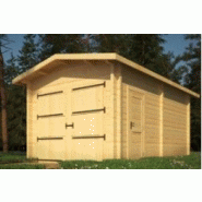 Garage simple bois / 17.5 m² / toit double pente / porte battante / 3.5 x 5 x 2.79 m_1