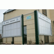 Vitrines extérieures sur grillage - aluminium ou thermolaqué - dimensions standards ou sur mesure - vitrage Plexi choc ou verre sécurit_1