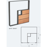 Appui vélos moderne KUB - avec ou sans élément décoratif en bois - Structure acier ou acier et bois_1