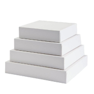 Boite pâtissière en carton blanc - 20x20x5cm - par 50 - contact sec, humide et gras_1