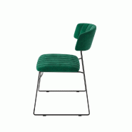 Mundo - Chaise empilable en velours vert_1