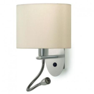 Applique intérieure Oval - liseuse LED SMD 3W - abat-jour lamellé finition nickel satiné - 1571_1