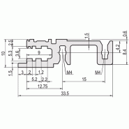 SCHROFF Devant de rail horizontal, Type H-KD, Lourd, Lèvre courte, 84 CV_1