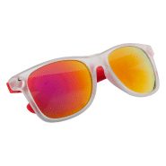 Lunettes de soleil en plastique - Protection UV400 - Monture transparente et branches colorées - Verres métalliques_1