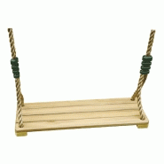 Balançoire en bois massif Trigano - Bouleau avec assise de 38x14 cm, corde en polypropylène_1