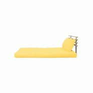 Canapé lit futon Shin Sano jaune - Pin massif - Couchage 140x200 cm - Marque KARUP_1