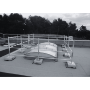 Garde corps fixe protection de lanterneaux GM - montants en aluminium carré - lisses et sous-lisses en aluminium_1