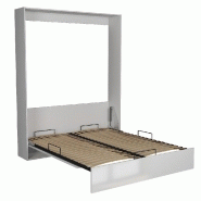 Lit escamotable studio - façade blanc brillant - couchage 160x200 cm - ouverture assistée et pied automatique_1