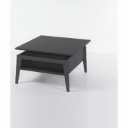 Table basse relevable gris ardoise Brighton 80x80 cm - Plateau bois stratifié, design moderne_1
