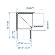 Coude inox 90° angle droit - Ø42,4 mm_1