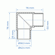 Coude inox 90° angle droit - Ø42,4 mm_1
