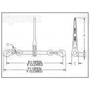 L140 R7 - Tendeur d'arrimage Crosby avec chaîne 8-10 mm - Modèle S.165000_1