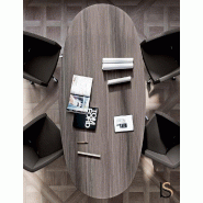 Table de réunion ovale avec pieds chromés- Quadrifoglio. - 200, Wenge_1
