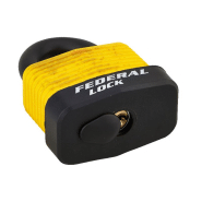 Cadenas à clé Bumper 54 mm jaune - corps acier zingué - anse cémentée - marque Thirard_1