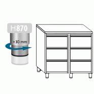 Meuble inox central 6 tiroirs profondeur 600 x 1000 mm_1