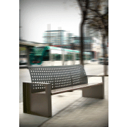 Banc public Alea UM395 - design original en bois et acier galvanisé - traitement anti-corrosion_1