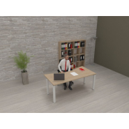 Bureau droit Exprim - mélaminé haute résistance, épaisseur 25 mm, piétement métal avec vérins_1