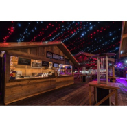 Chalet pliable pour marché de Noël, occasion - Ossature bois 45x120 et 45x60 - Modèle Alpes en vieux bois_1