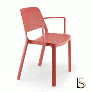 Fauteuil en polypropylène Maike - Sokoa - Rose corail_1