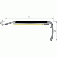 Nez de marche intérieur/extérieur type b11 alu naturel bande noire en 3000 mm à visser