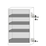 Armoire de sécurité Q-PEGASUS-90 modèle Q90.195.120.WDAC - Réf 30002-040-30816 - Type 90 - pour substances dangereuses inflammables - conforme NF EN 14470-1_1