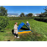 Mur d'escalade pour aire de jeux - Conforme EN1176 - Référence BT18046 - Structure en acier inoxydable avec prises HDPE_1