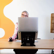 Support pour ordinateur portable R-Go Riser Document, ergonomique, pliable et réglable avec porte-do_1