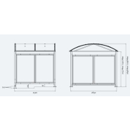Abri vélos et motos voûte 'L' - profondeur 3 mètres - style classique - acier galvanisé et toiture en polycarbonate anti-UV_1