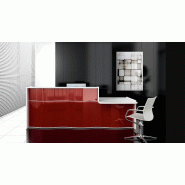 Banque d'accueil WAVE avec accès PMR - MDD - Blanc brillant, Droite, 253_2