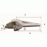 Dents de godet Fastkey FK2 1025 - 3.20 kg - Dimensions 25x143x138 mm_1