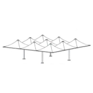 Préau d'école Quinzo - 15,22 x 15,22 soit 231m2 sur 4 poteaux avec évacuation des EP intégrée_1
