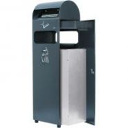 Réf: AT-0233-DGRY - Conteneur avec cendrier Probbax - 29 L / 3 L - acier galvanisé et finition époxy anti-UV_1