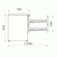 Saladette 4 tiroirs gn1/1  220 l int/ext inox AFI_1