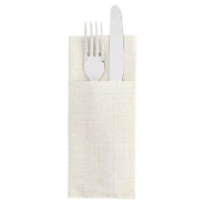 Serviette-étui pour couverts intissé effet matière ivoire 33x40cm - par 700_1