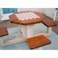 Table de jeu echecs ou dames / béton / polygonale_2