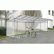 Abri vélo semi-ouvert alu - structure en aluminium anodisé - bardage en polycarbonate anti-UV - pour 5 vélos_1