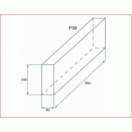 Bordure béton P3 classe U Sepa - 100x20x8cm - résistant à l'abrasion_1