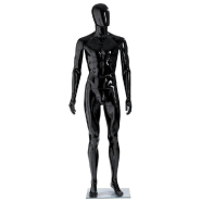 Mannequin homme modulable noir brillant sans tête - jambes droites - polypropylène - 184cm_1