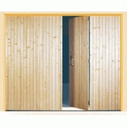 Porte de garage pliante prométhée 4 vantaux / en bois / accordéon