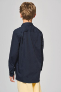 Chemise de travail popeline manches longues enfant - Réf: K521 - Kariban - 100% coton - Easy Care - Navy - Tailles 6/8 à 12/14 ans_1