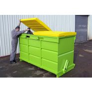 Fap-c - Benne à fond ouvrant avec couvercle polyéthylène - Goubard SARL - Capacité de 1280 à 2570 L_1