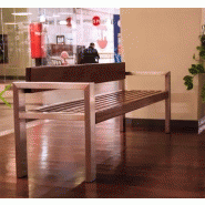 Banc public Latis - 55kg - bois exotique ou épicéa - structure inox ou acier peint - 196cm_1