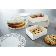 Caissette pâtissière en carton blanc 20x13x5cm - par 100 - Pratique pour le transport de pâtisseries_1