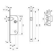 Serrure encastrable pour porte d'intérieur - Bec de cane V/BR - Fouillot 6 x 9 mm - THIRARD - Réf. 00012190_1