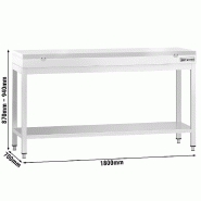 Table inox de découpe avec plan blanc - Profondeur 700 mm | Ggm - 1800_1