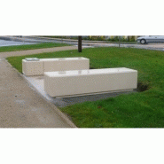 Banc public en béton moderne lebeau moulages beton monobloc blanc sablé_1