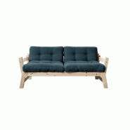 Banquette convertible méridienne futon STEP en pin massif - coloris bleu pétrole - couchage 70x200 cm - marque KARUP_1