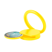 Support pour téléphone portable - plastique rond auto-adhésif avec jeton chariot - couleur jaune - 4g_1