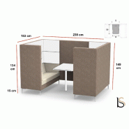 Canapé d'accueil 4 places Push - Mobel Linea - Avec bloc électrique_1