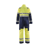 Combinaison 6373 manches longues haute visibilité - Blaklader - polyester et coton satiné, bleu et jaune fluo, norme EN 14404 et EN 20471_1